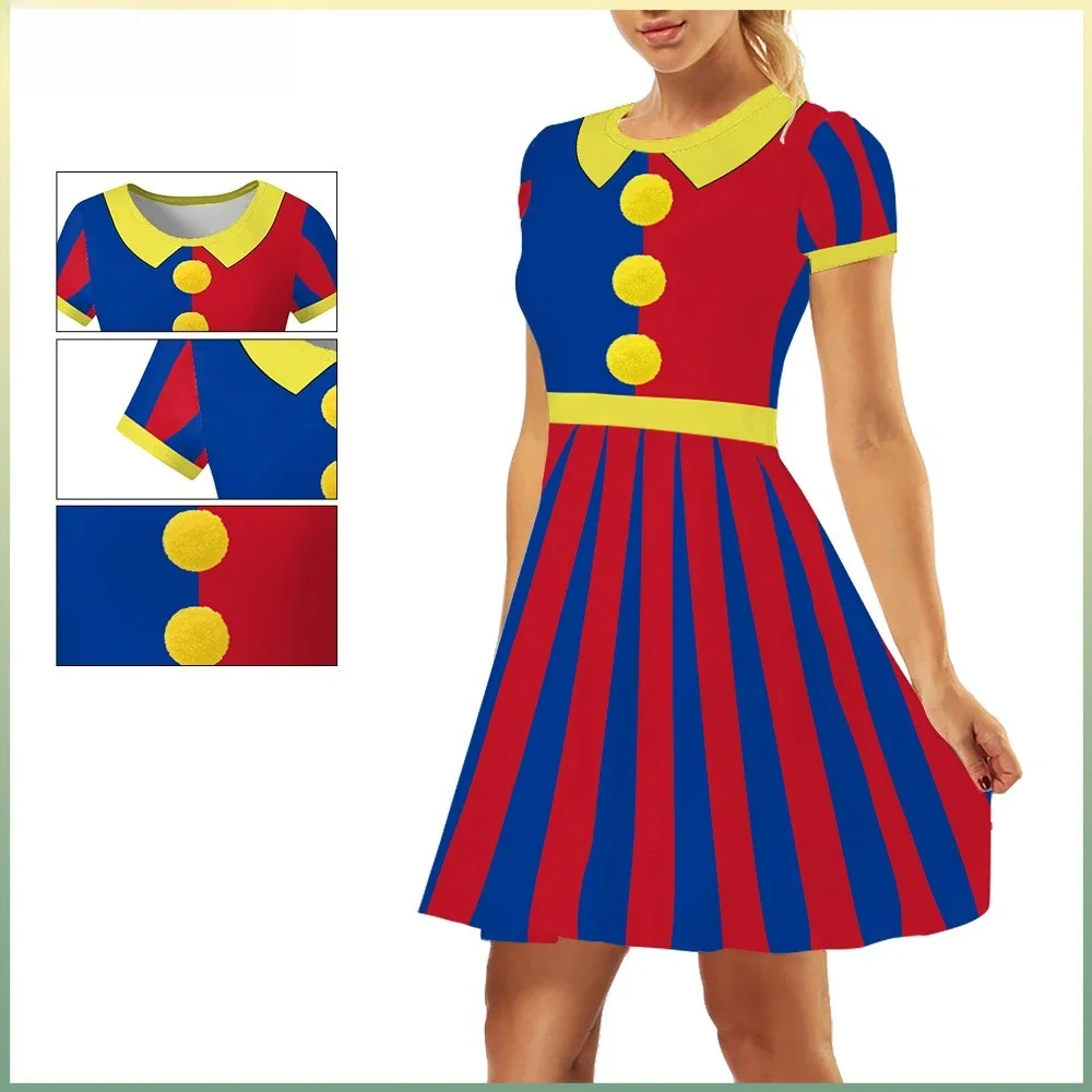 

Хэллоуин, карнавал, вечеринка, клоун, цирковое представление, цифровая печать, женское платье с круглым вырезом, сценическое платье для косплея, наряд