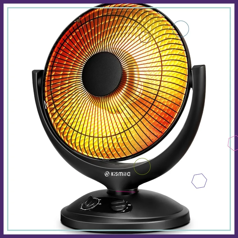 

Осциллирующий параболический обогреватель с термостатом, таймером и функциями безопасности для использования в помещении, 800 Вт