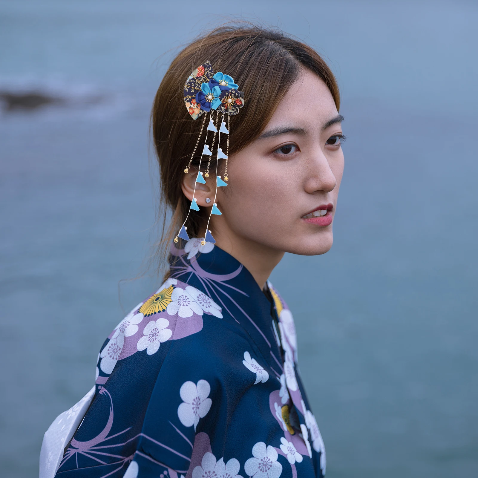 

1pc Japanese Style Hairpin Bridal Accessories Wedding Clip Women Hairpin Bridesmaid Kimono Decorative Flower Hairpins