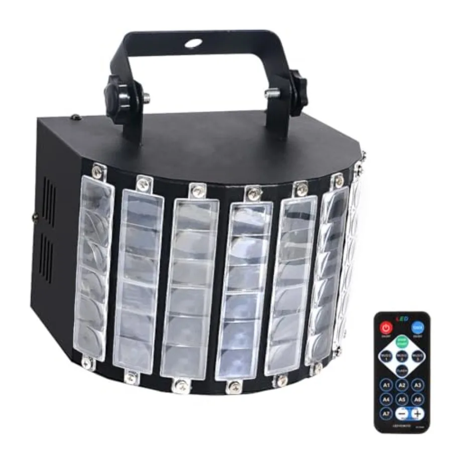 

DJ Party Disco Stage Light: 27W Colorful DJ Lighting Derby Effects - Remote Sound Activated DMX Control - Ideal for Dance Party