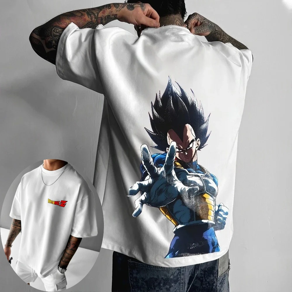 2026 Summer Dragon Ball Retro Pure Cotton Fitness T-shirt Men's Oversized Short-sleeved Family Unisex Children's Casual Shirt