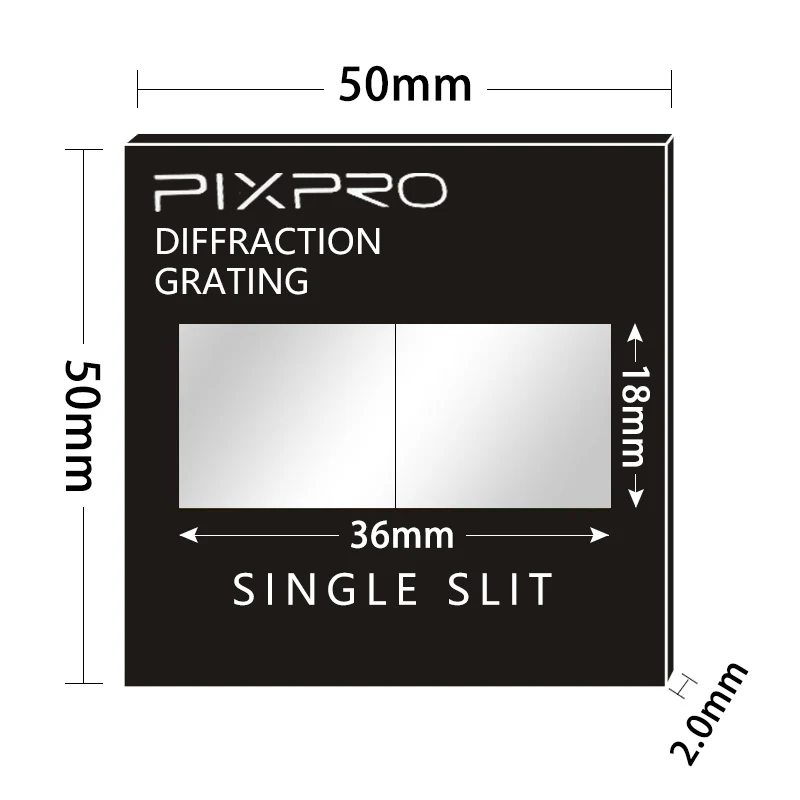50*50*2mm Holographic Diffraction Grating Lens Transmission Mirror Single Slit Mirror Double Slit Teaching Demonstration