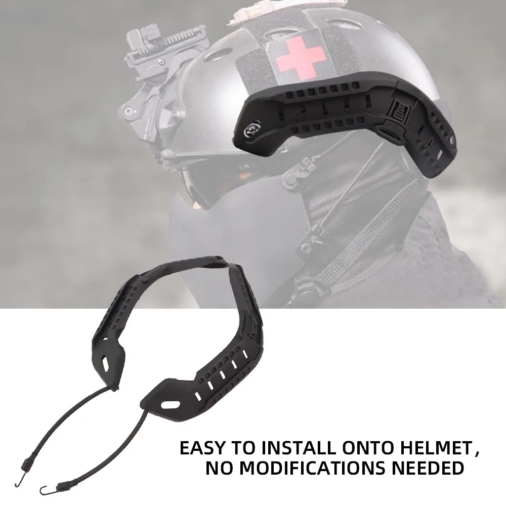 BOOIU FAST Helmet Rail Mount Adapter Tactical Training Helmet Side Rail With Lanyard Mount Base Accessory 5 Colors S-31