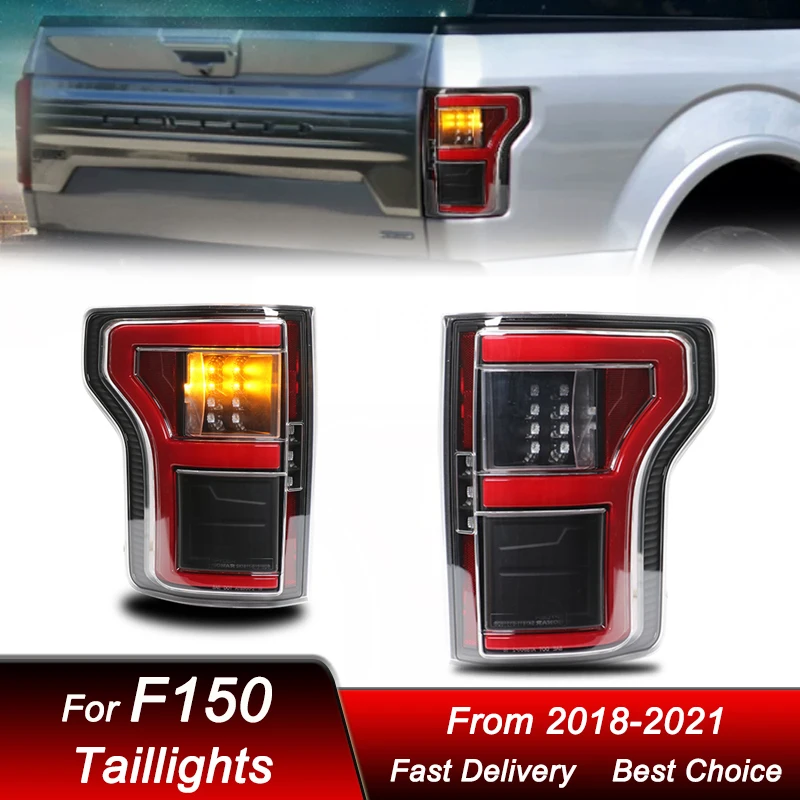 Suitable for 18-21 Raptor F150 US version blind spot detection version tail light upgrade yellow turn signal tail light assembly