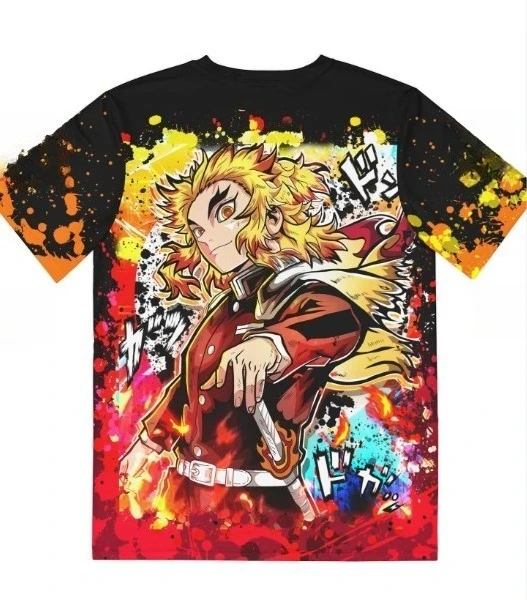 

3D Printed "Demon Slayer" Full Cast T-shirts in A Street Graffiti Style for Boys and Girls Fashionable Anime Short-sleeved Style