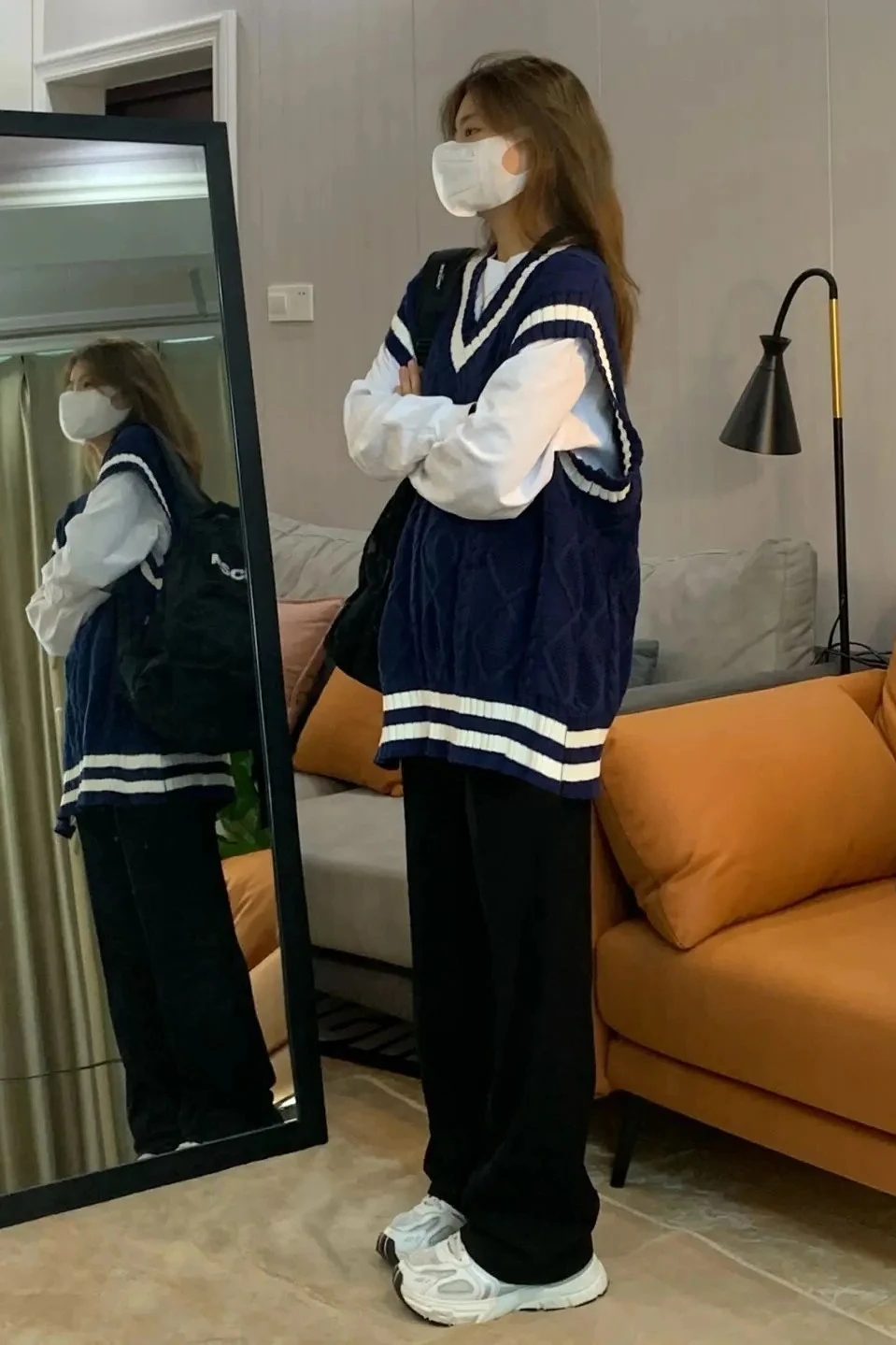 

plus Size Women's V-Ne Sweater Vest Loose Layering Bear Embroidery Lazy Sle Faion Autumn Winter New Arrival Top