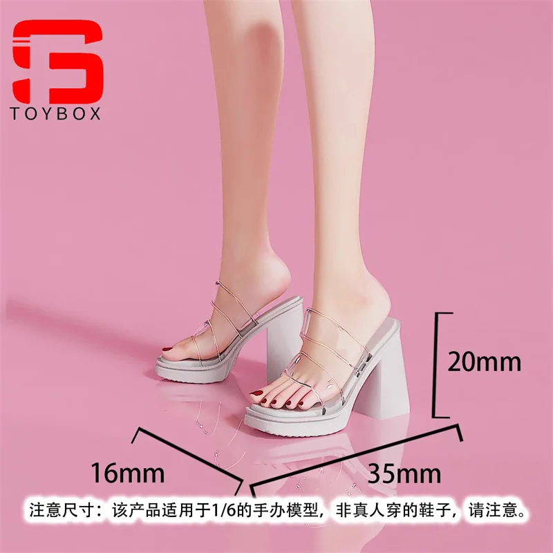Sandali con tacco grosso femminile in scala 1/6, scarpe modello adatto per bambole con corpo di action figure da soldato da 12 pollici