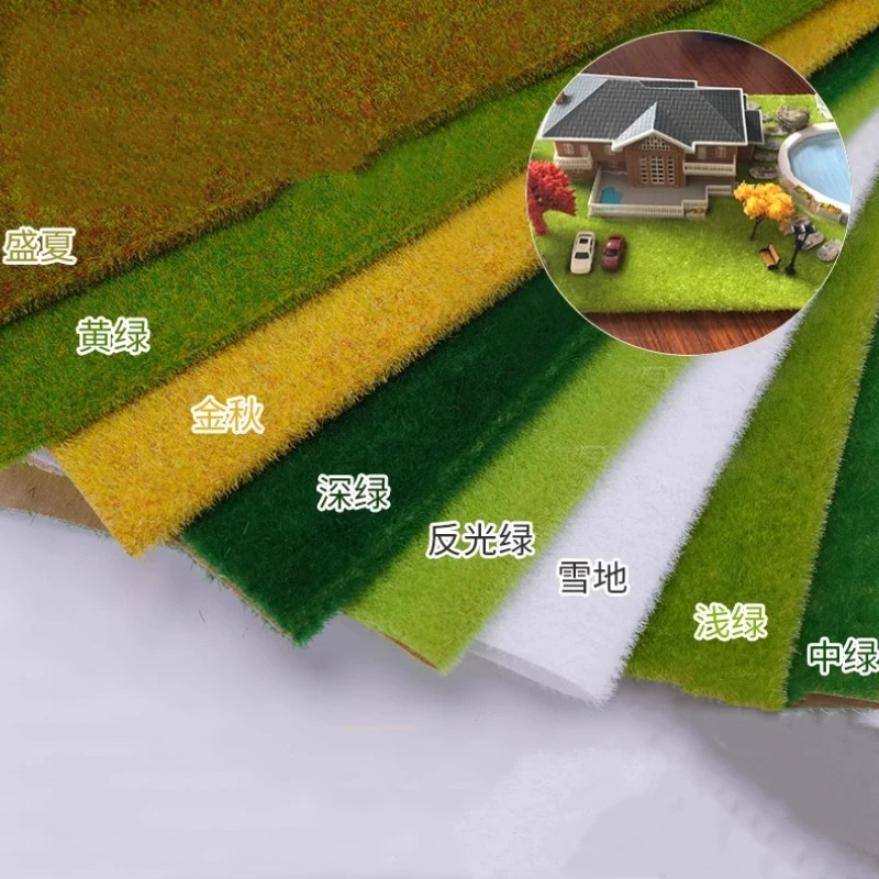 1pc 35*50cm 35*100cm Static Grass Mat Garden Lawn Scenery Miniature Landscape Decoration Diorama Carpet Model Railway Accessorie