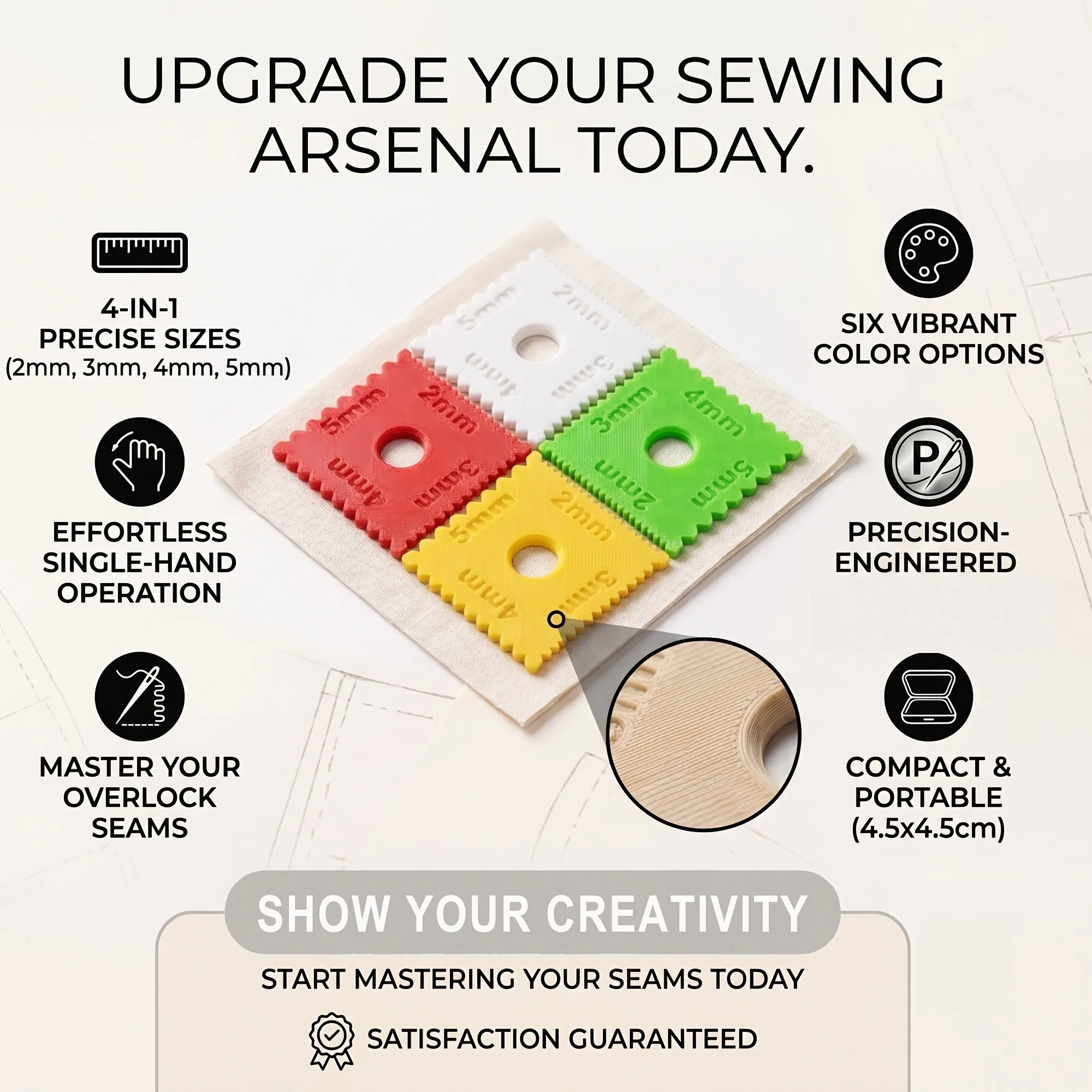 Sewing Guide Template Kit For Consistent Stitches Spacing Precision Sewing Tool For Fabric Embroidery Leathercraft