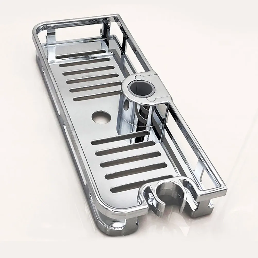 Estante de almacenamiento para barra de ducha, organizador de baño ajustable, elementos esenciales para champú y jabón, diseño de cable de instalación sin taladro, 2 uds.