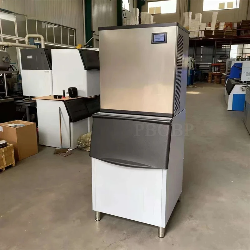 Commercial Automatic 200KG Cube Ice Making Machine High Ice making Efficiency Large Storage Easy Maintenance With 1 Year