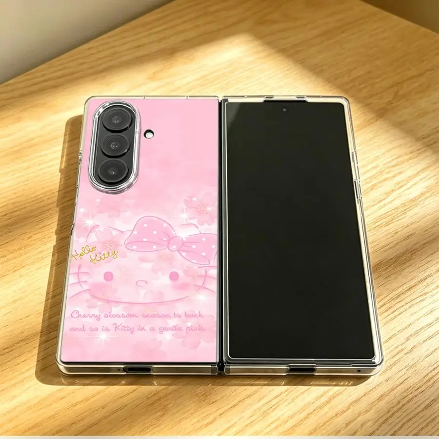 Sanrio Cute Hello Kitty Pink Case for Samsung Galaxy Z Fold 8 Ultra Z Fold 7 6 5 4 3 ZFold8Ultra Z Flip 6 5 4 3 Transparent Soft - view 4