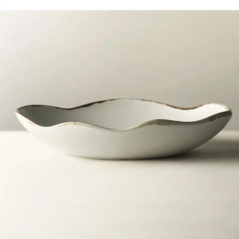 

Retro Ceramic Deep Plate Salad Soup Fish Plates Dessert Restaurant Molecular Cuisine Specialty Tableware