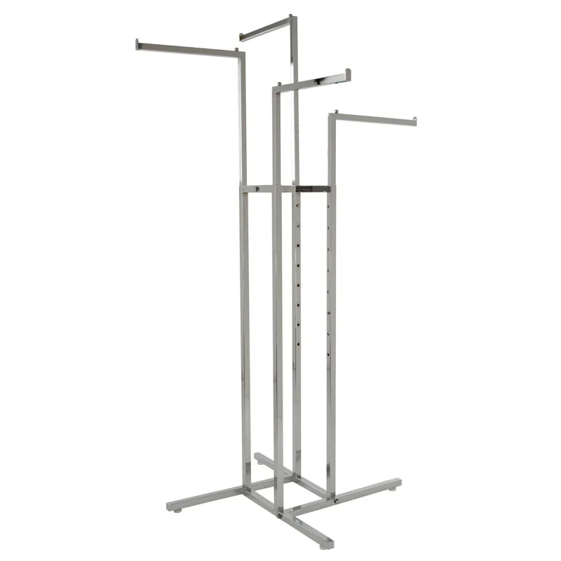 custom.Customized Heavy-Duty 4-Way Adjustable-Plated Clothing Handbags Display Stand 4 Inclined Arms
