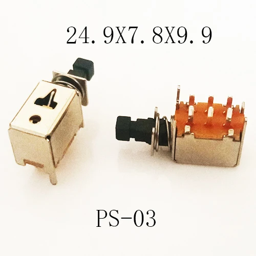 10pieces Spring Switch Latching Self-Locking Plastic Push Button Power Switch 6Pin DIP PS-001/002/003/004