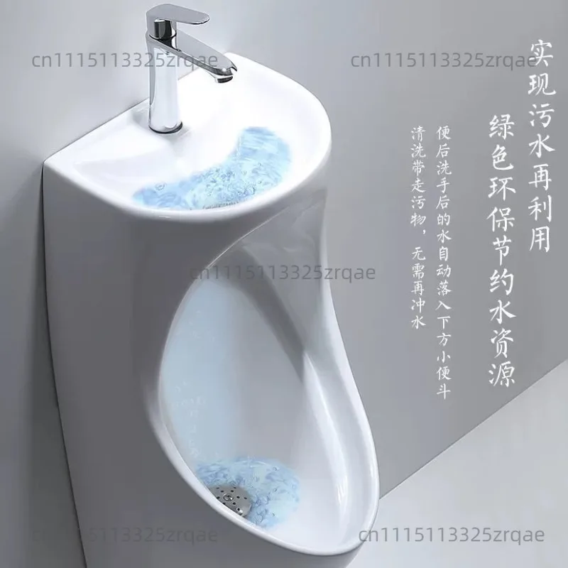 Household ceramics, small household, urinal with washbasin wall-mounted