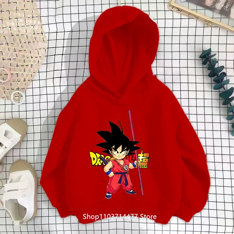 

Boys Japan Anime Dragon Ball Z Goku Cartoon Anime Hoodies Kids Clothes Teenage Tops Children Goku Hip Hop Sweatshirts