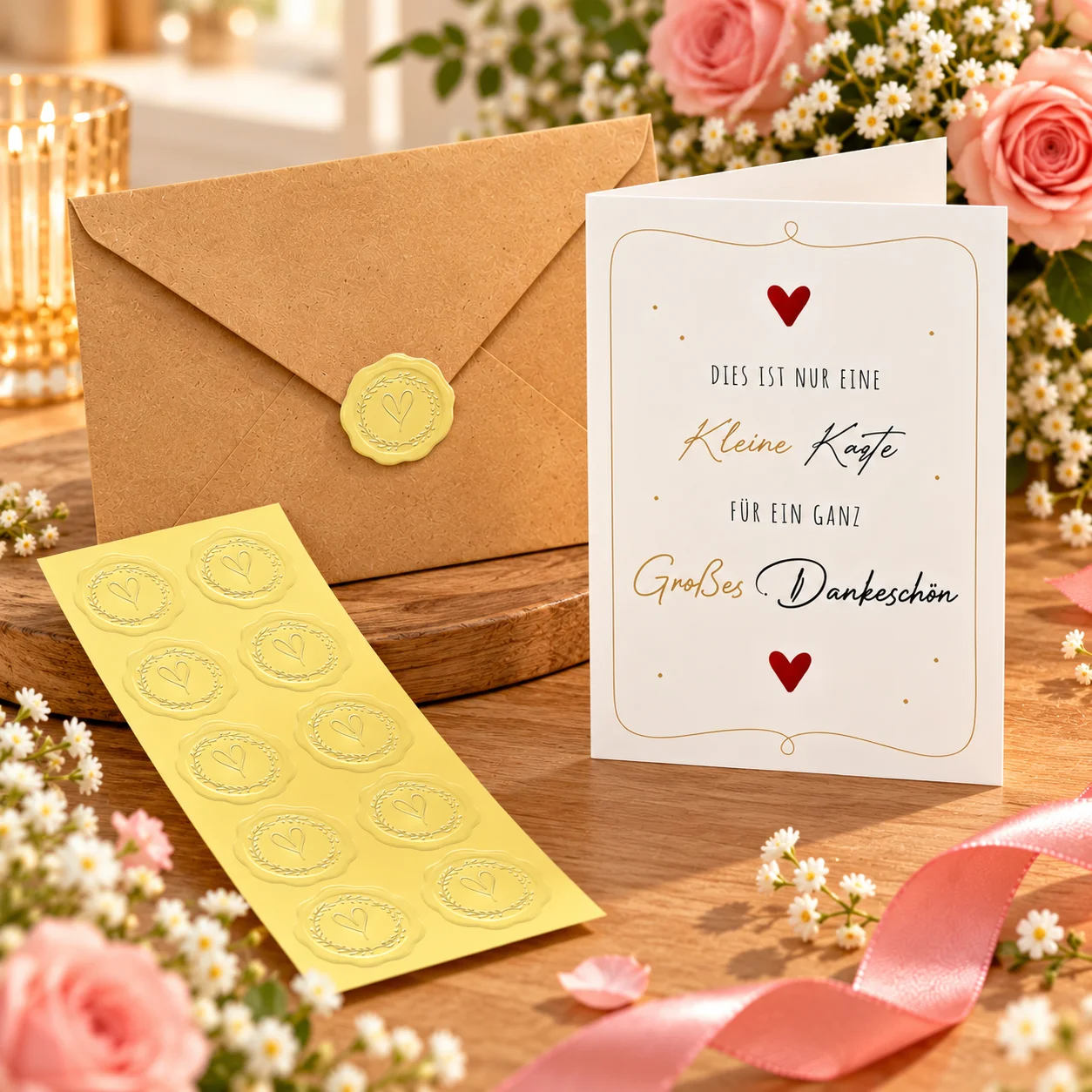 Set of 20 Thank-You Cards, printed with the words 