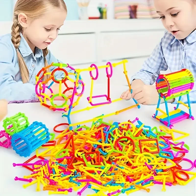 

420pcs Multifunctional Creative Building Blocks Set - Assorted Colors & Shapes Magic Wands for Focus & Learning