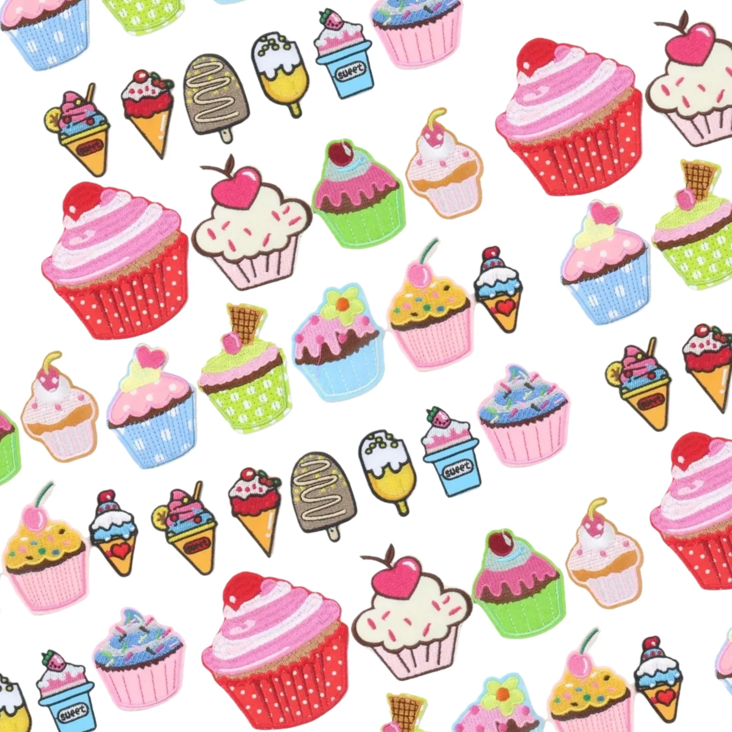 

Embroidery Cloth Sticker Cartoon Ice Cream Cake patches Children's Clothing Accessories Adhesive Hole Decoration Patch Sticker