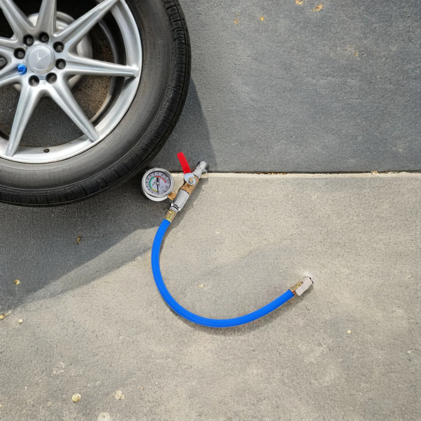 

Fast Inflation Tire Pressure Gauge High Precision Tire Inflator Compact Portable With Lock For Cars Bikes