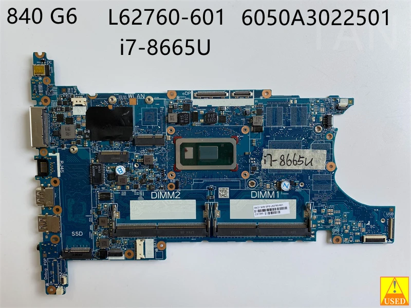 For 840 G6 USED Laptop Motherboard L62760-601 6050A3022501 with i7-8665U CPU Fully Tested and Works Perfectly