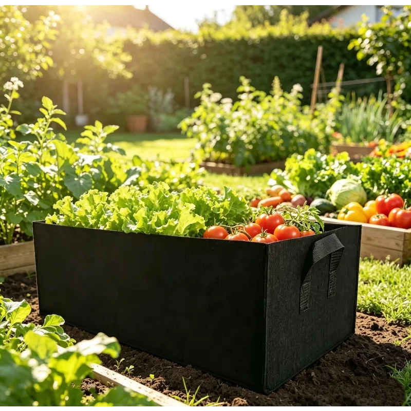 Garden Planting Bag with Handles Multi-size Felt Grow Bag Rectangle Planting Nursery Pot Vegetable Tomato Potato Planting