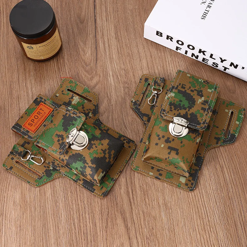 

Мужская поясная сумка для хранения мобильного телефона, износостойкая парусиновая 7-дюймовая коробка для сигарет для мобильного телефона, подвесной ремень для ключей