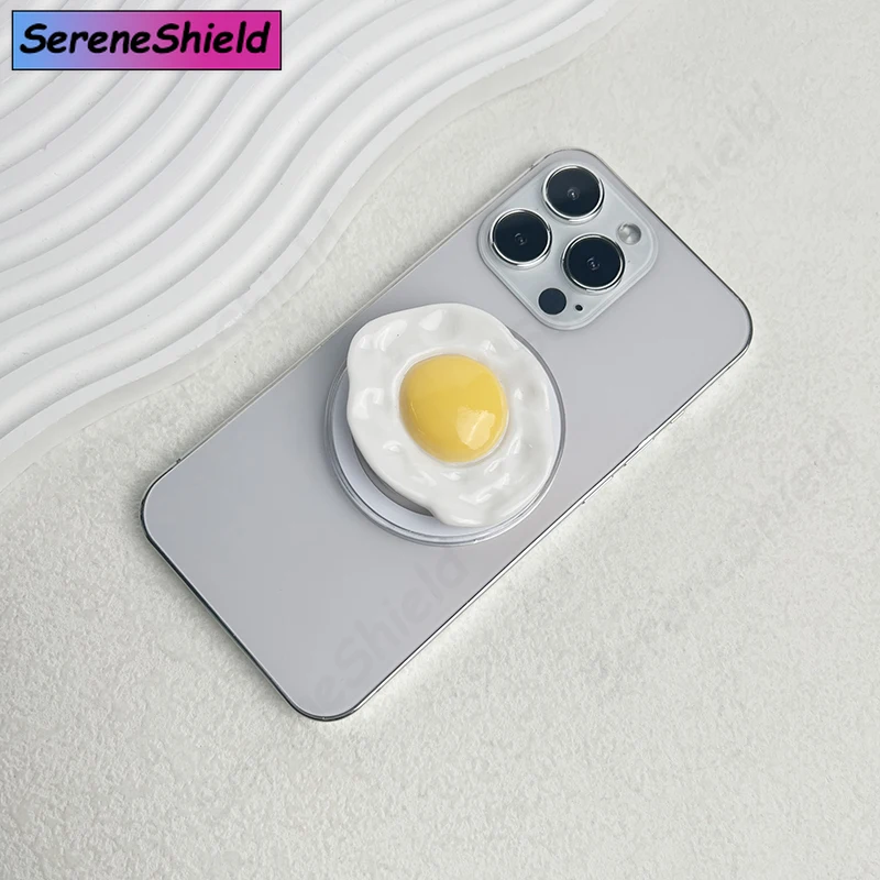 

Creative Egg Phone Holder Foldable Socket Grip Tok holder For Magsafe IPhone Mac Samsung Safe Ring Finger Expanding Stand