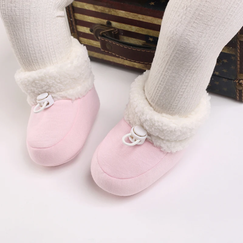 

Winter Apricot Baby Cute Shoes for Boys and Girls Walking Shoes Comfortable and Soft Preschool 0-18M Newborn Warm Knitted