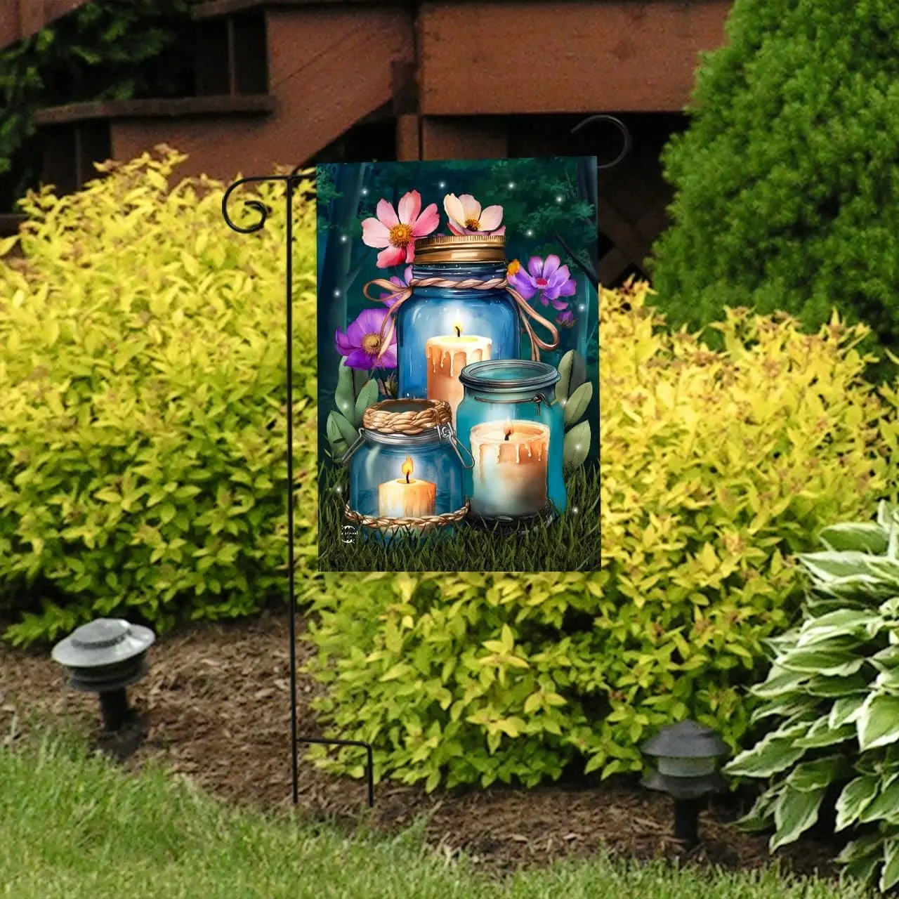 Briarwood Lane Be a Light Jars Garden Flag YYD EEZ
