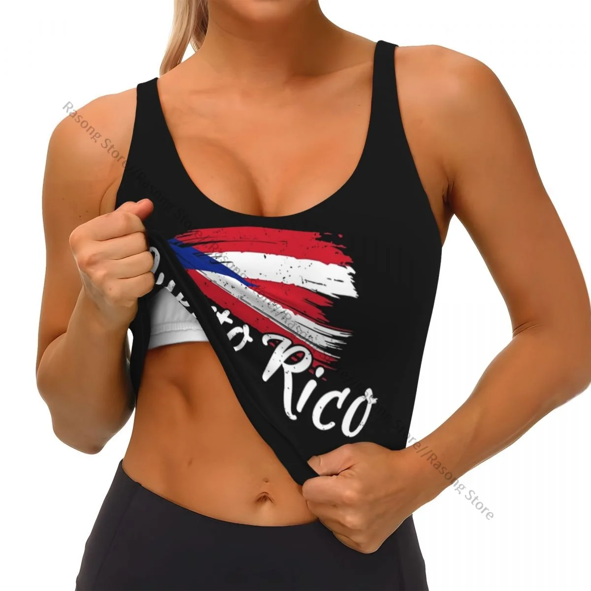 Women Sexy Sports Vest Puerto Rico Flag Female Streetwear Sport Lingerie Tee Crop Top