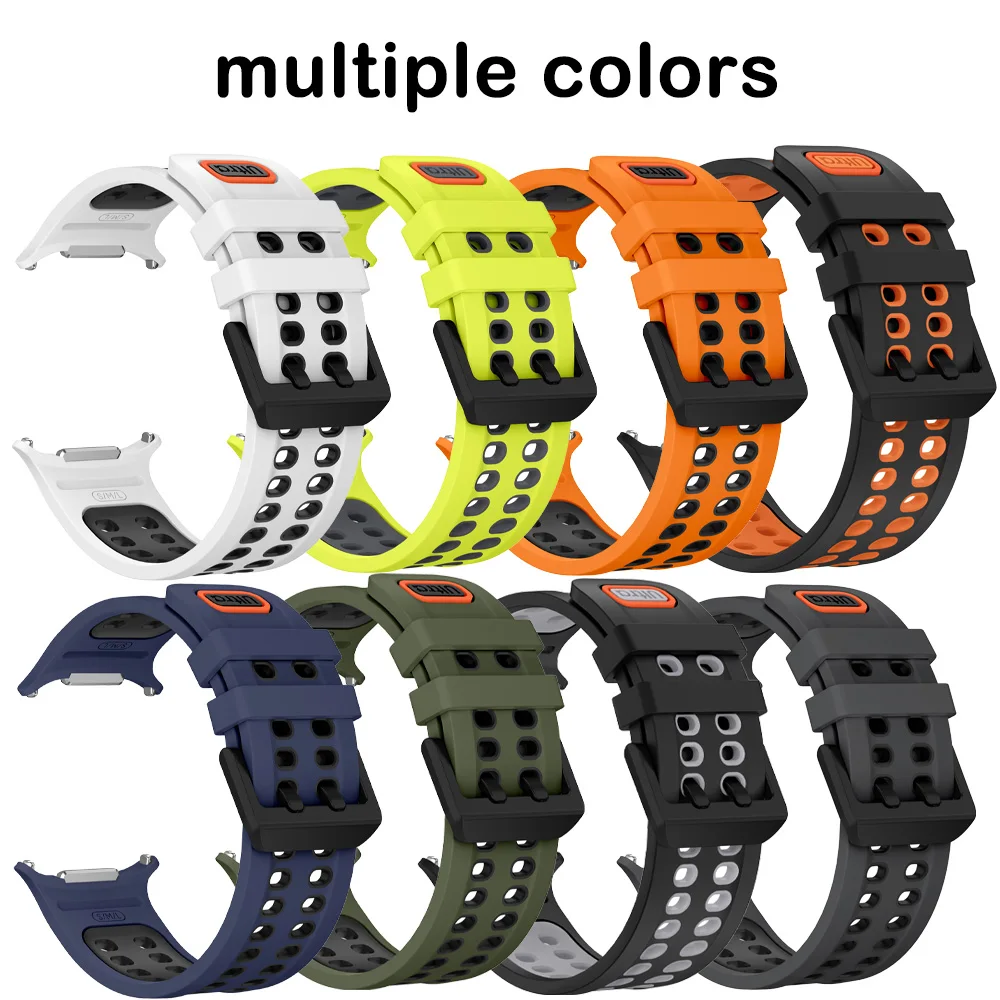 2Pack Two‑Color Silicone Sports Wristband for Samsung Galaxy Watch Ultra 2 Comfortable Replacement Watch Strap for Ultra 47mm