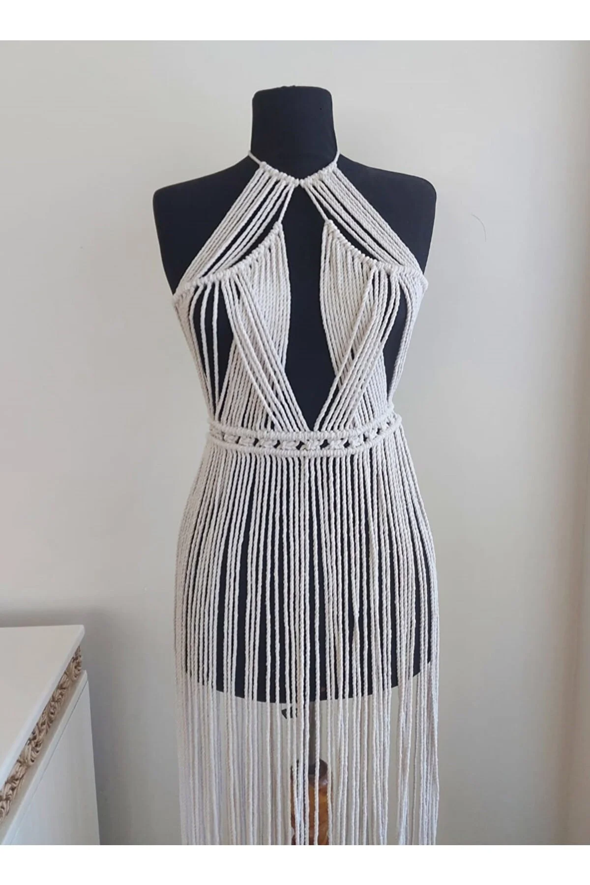 

Macrame Handmade Women Beach Dress Festival Gown-Beach Pareo-BNT881