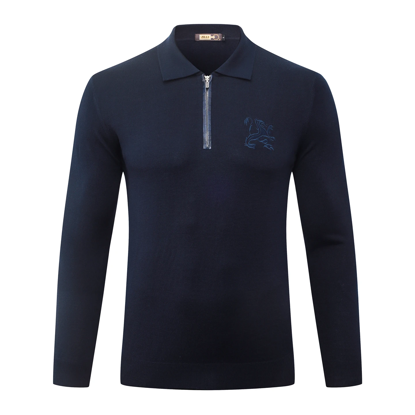 SIJITONGDA 2026 men's autumn and winter new casual boutique long sleeved cotton half zipper lapel shirt, size M-5XL