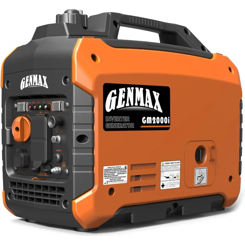 Generador portátil GENMAX, motor de gas ultrasilencioso de 2000 W, compatible con EPA, función de modo ecológico, ultraligero, adecuado para respaldo