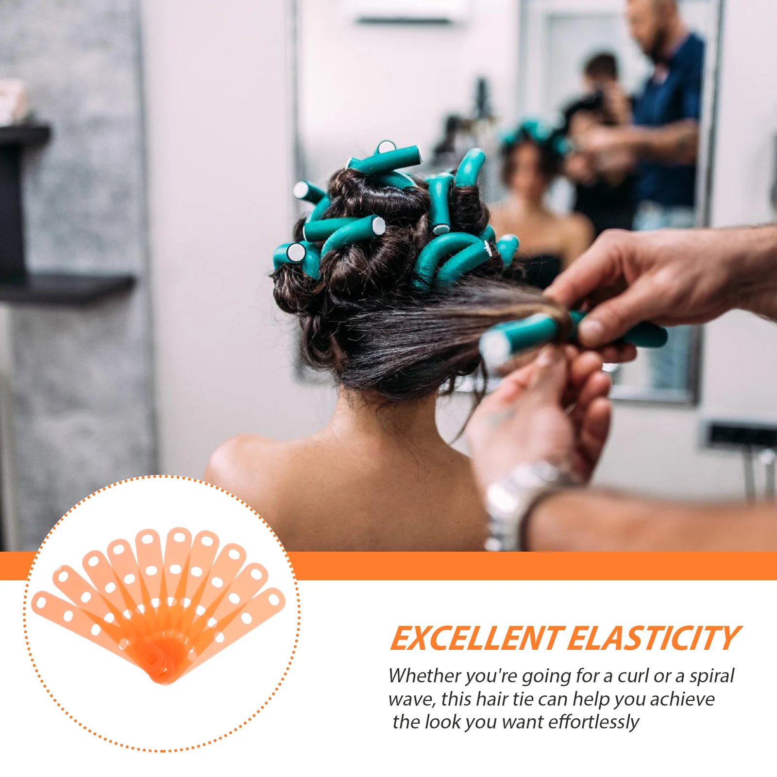 

20Pcs Hair Roller Bands Perm Rod Curling Bands Seamless Elastic Hair Ties for Salon Professional Use Curlers for Women