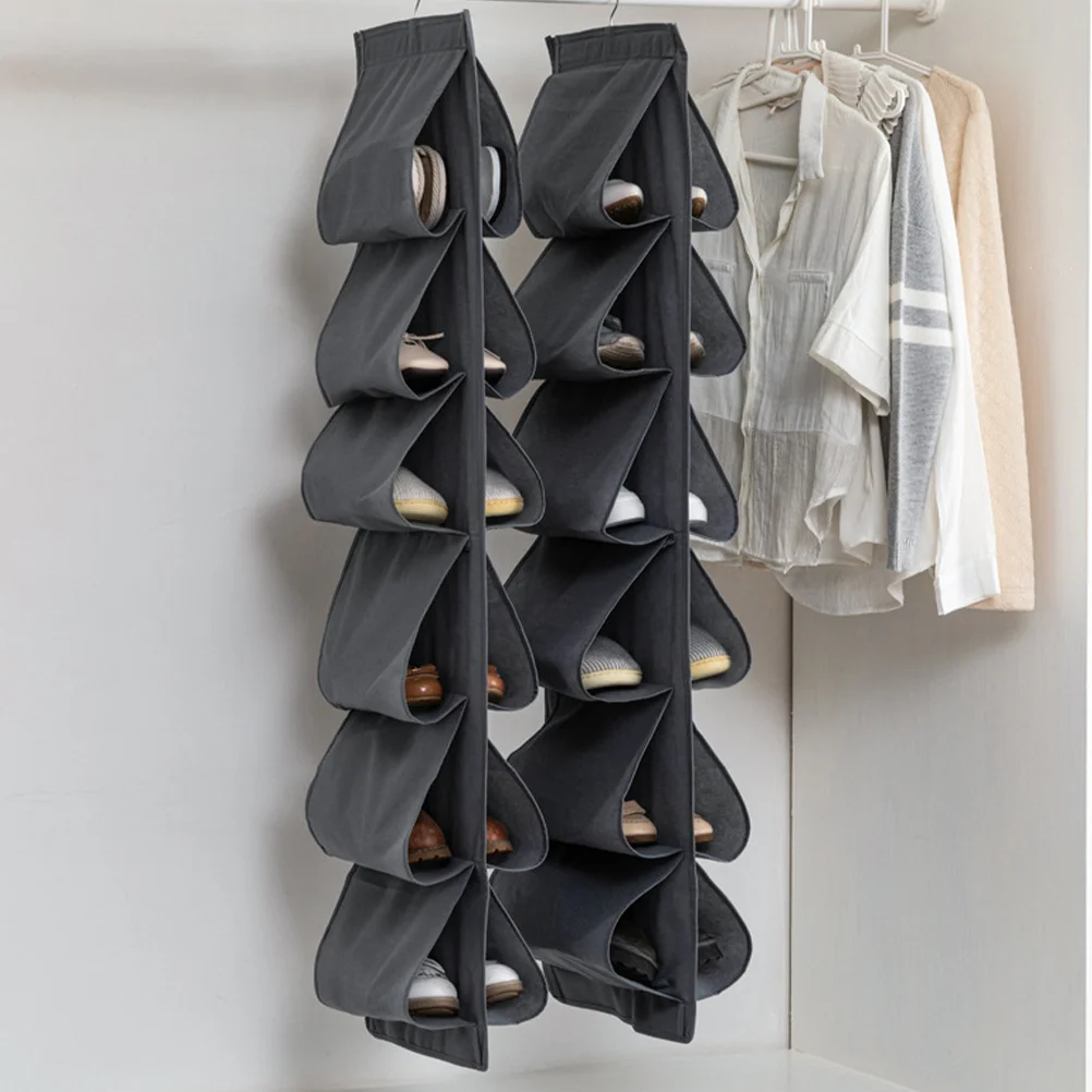 

Multi-Tier Hanging Closet Organizer Bag for Shoes Underwear Towels Pants Hanging Storage Wall Bag Closet Shoe Organizer
