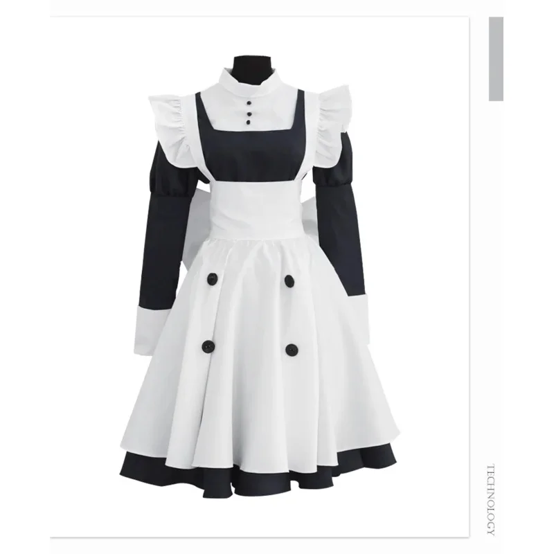 Anime giapponese Black Butler Maid Kuroshitsuji Mey Rin Costume da cameriera Donna Costumi Cosplay Vestito + Grembiule per la festa di Halloween Cos