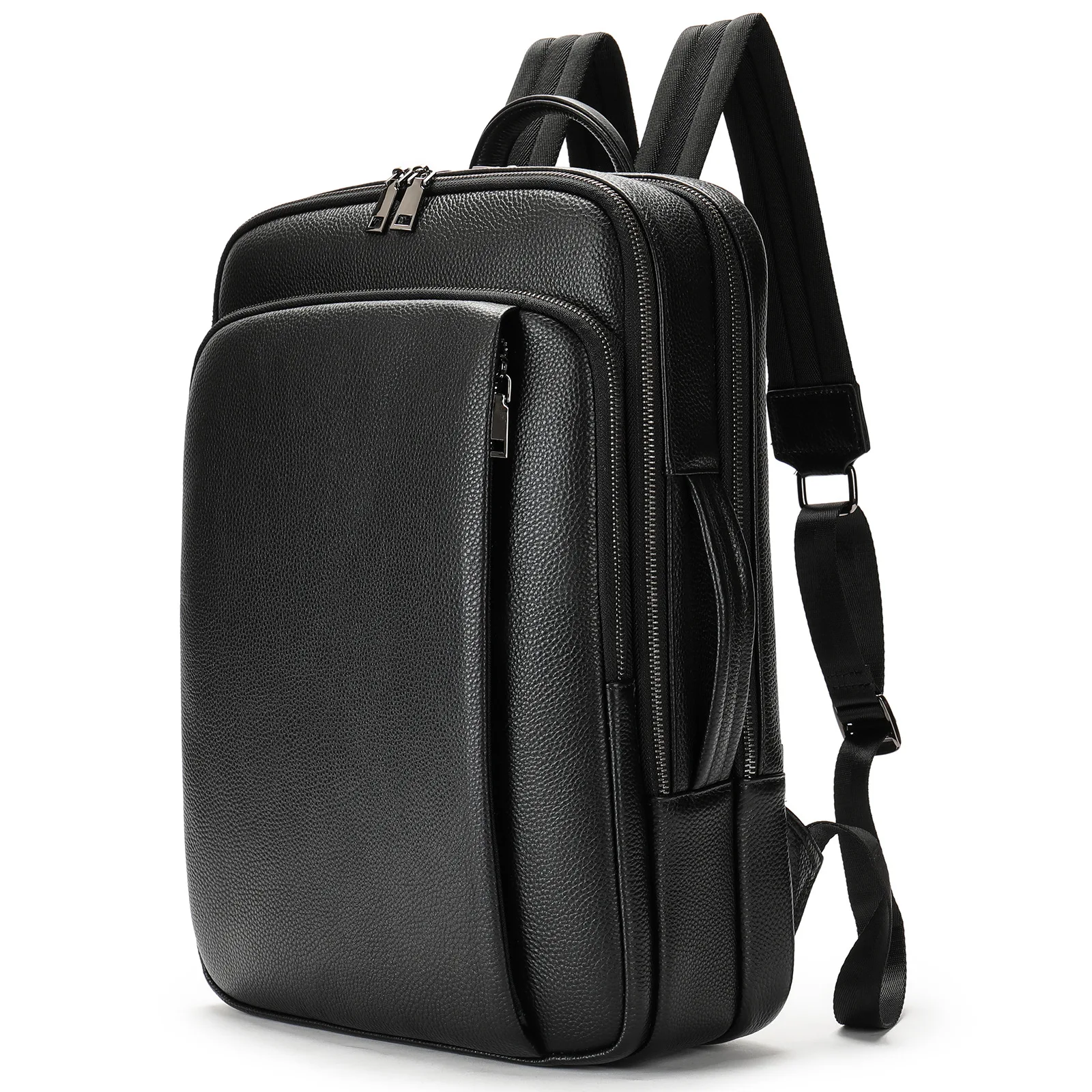Mochila de cuero de vaca auténtico a la moda, bolso de negocios para ordenador portátil de 15,6 pulgadas, mochilas para hombres y mujeres, mochila escolar para niños y niñas