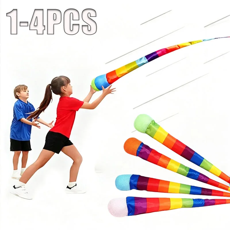 1-4PCS Sports Coordination Training Rainbow Comet Soft Tail Ball for Indoor Outdoor Park Throwing Catching Play Toy