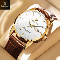 BINBOND Top Brand Classic Quartz Watch for Men Luminous Waterproof Leather Strap Calendar Watch Sports Business Men's Wristwatch