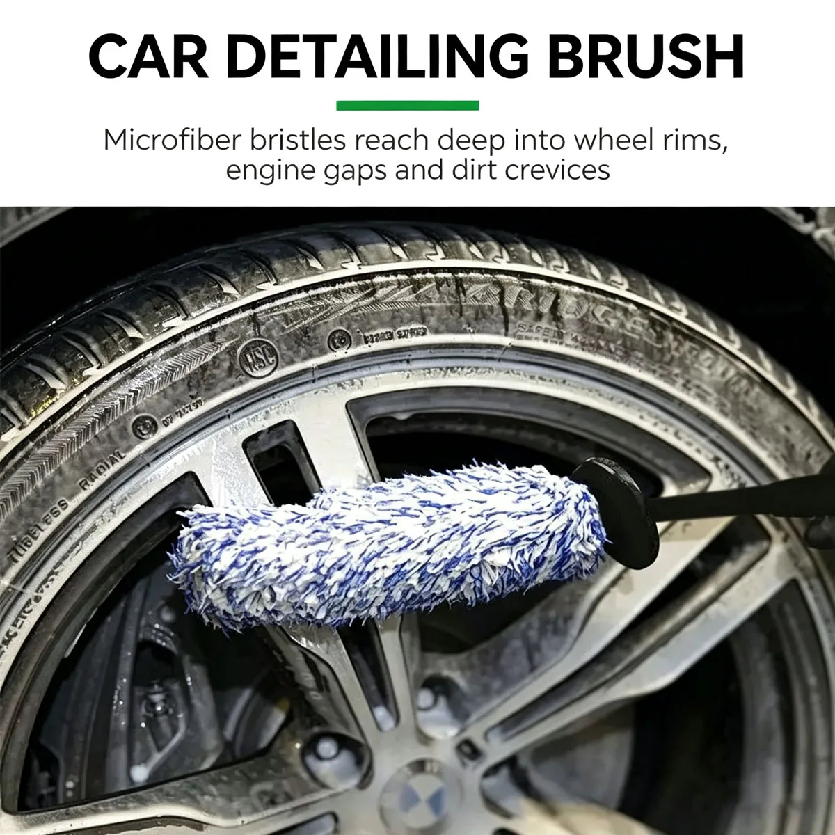 Plüsch-Autofelgenbürste, Mikrofaser-Reinigungsbürste für Zuhause und Auto, Weiche Bürste für Felgen, Regale, Möbel und Staub – Detail 2