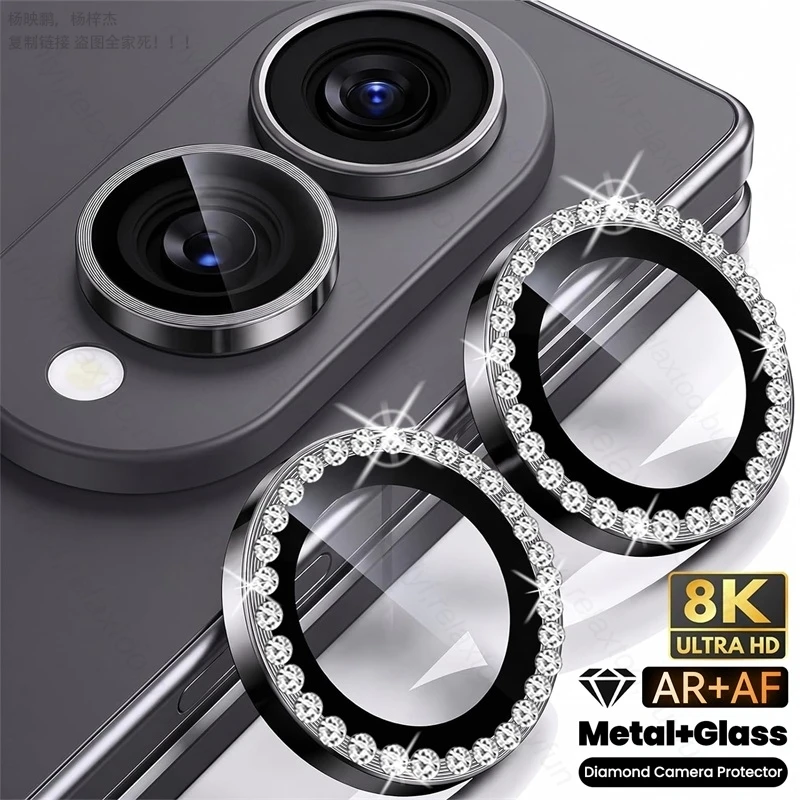 Luxuriöser Diamant-Metallring-Kameraobjektivschutz für Samsung Galaxy Z Fold 8 Fold8 ZFold8 5G Rücklinsenabdeckung Samung Sansung Sumsung ZFold 8