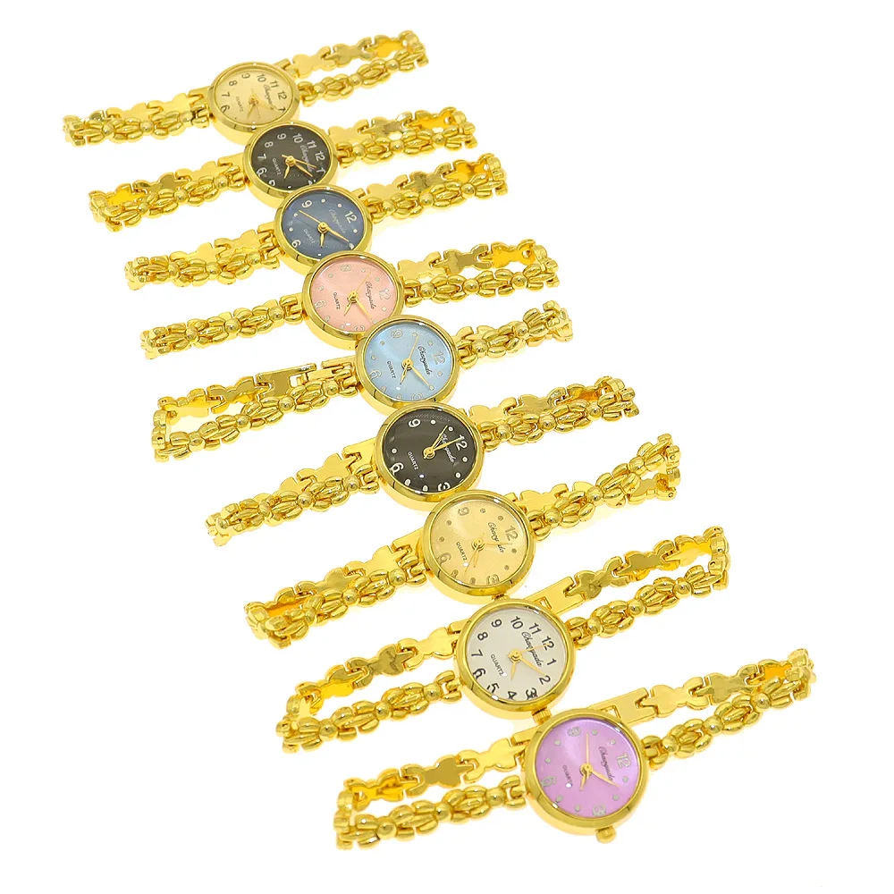 خمر الذهب السيدات ساعات يد ساعات نسائية العلامة التجارية الفاخرة ساعات المعصم ساعة الموضة الإناث ساعة أنيقة هدية عيد الميلاد