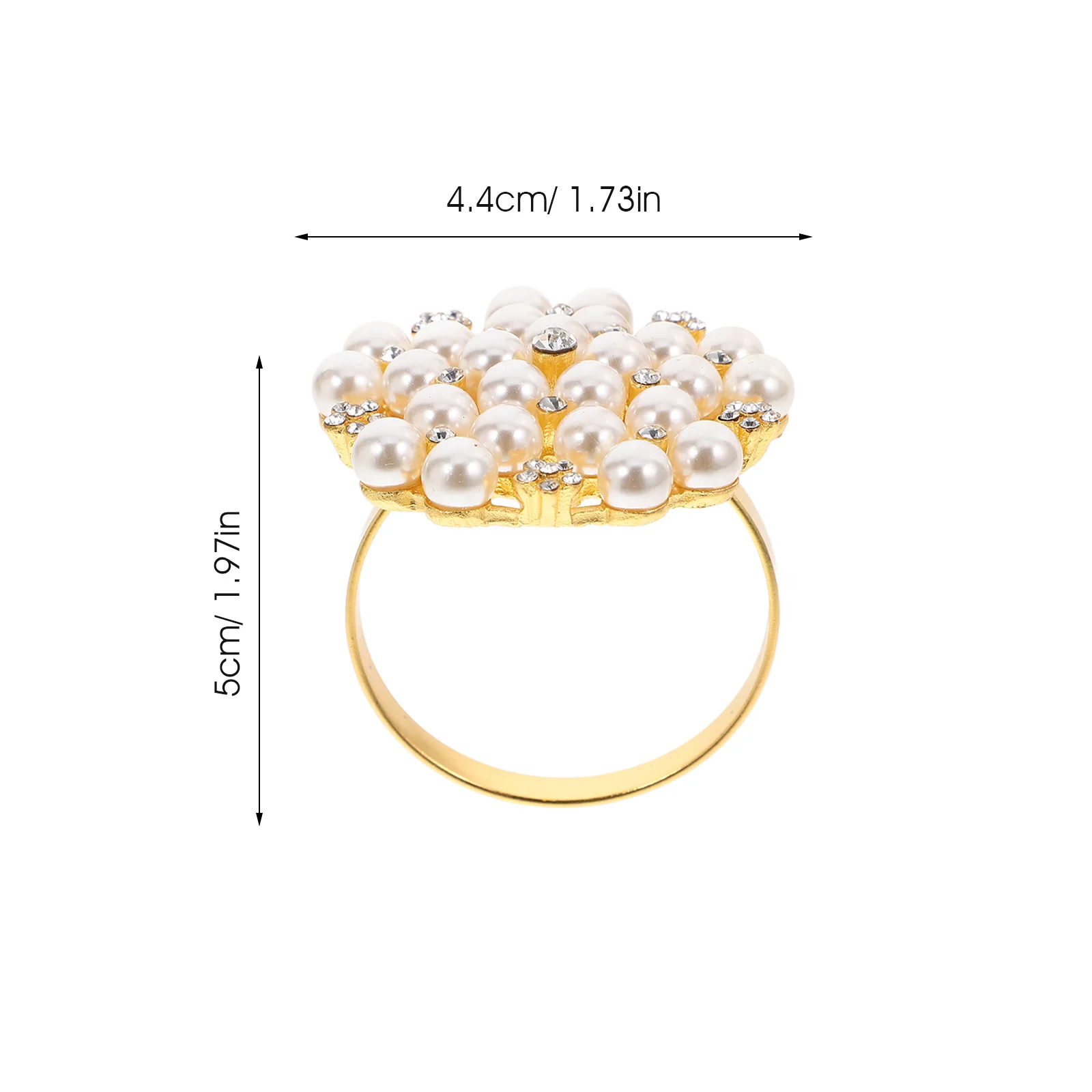 6 قطع من حلقات المناديل الذهبية اللامعة من حجر الراين لطاولة العشاء أبازيم مزخرفة لحفلات الزفاف وحفلات المنديل الأنيقة #2