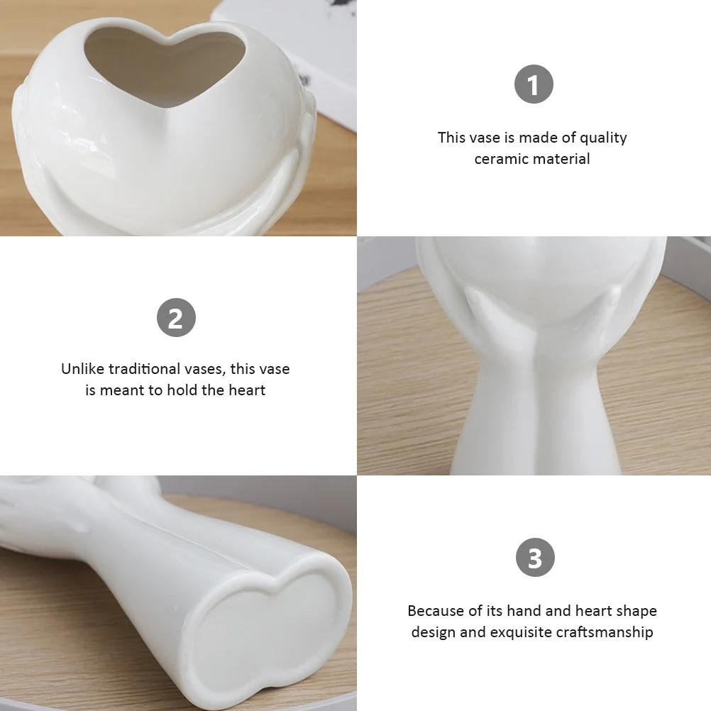

Heart Vase Hand Holding Ceramic Modern Art Vase Nordic Style Flower Arrangement Gift Heart Vases Ceramic Flowerpot