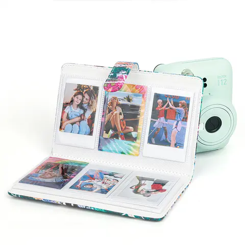 3 인치 Instax 미니 필름 사진 앨범 Fujifilm Instax Mini 12/Evo/8/9/7/40/Link 3 미니 필름 용 96 포켓 PU 가죽 그림 케이스