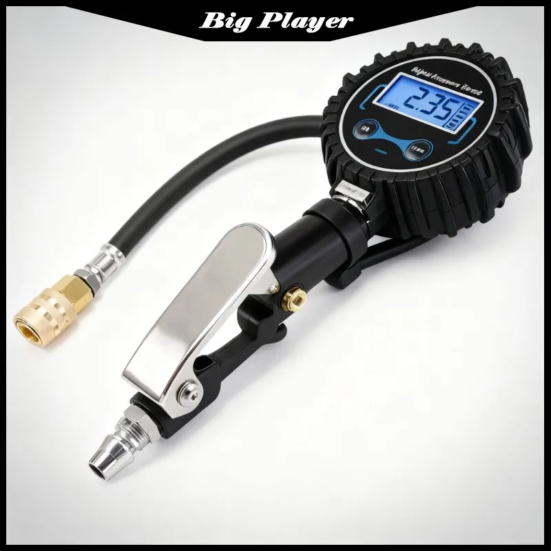 Tire Pressure Inflation Clip LED Display Digital Pressure Gauge Fast Inflation Chuck Tool
