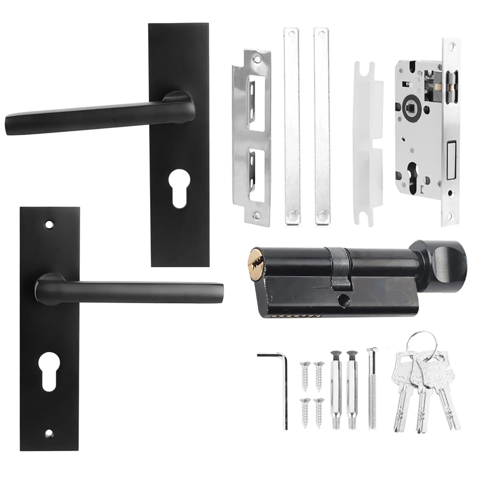 

Ultra Silent Zinc Alloy Indoor Door Lock Set Split Cylinder Handle for wooden Doors Room Security Solution